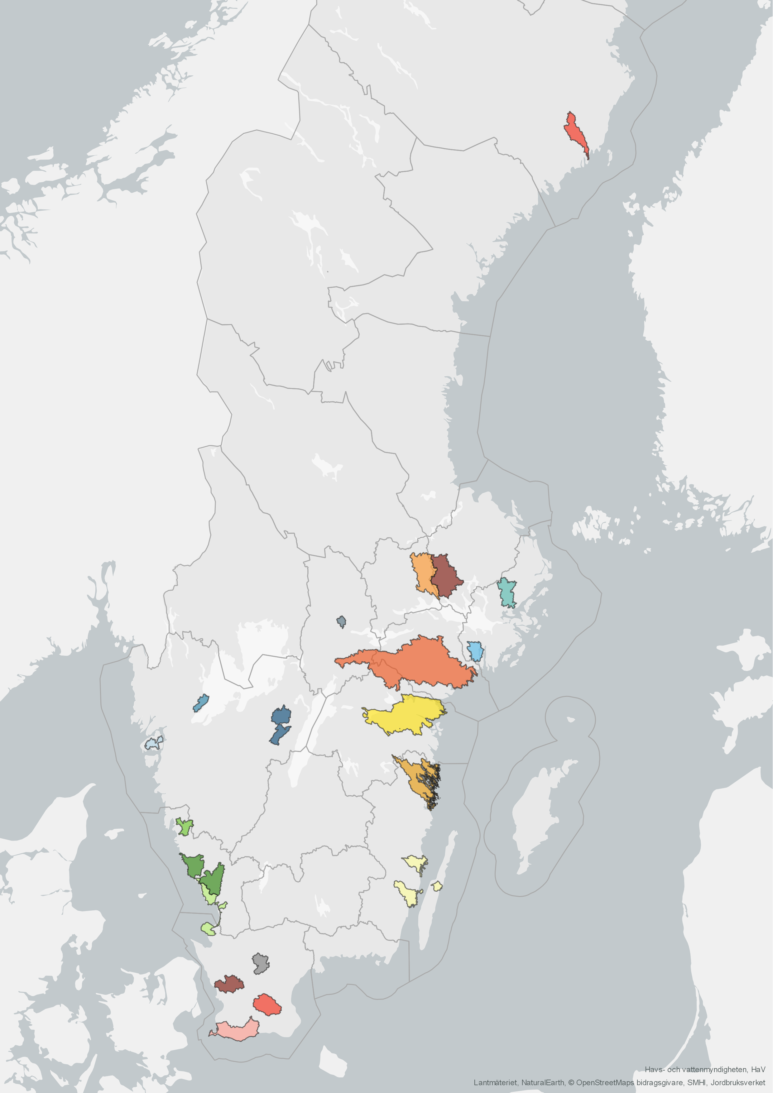 karta som visar Sveriges pilotområden