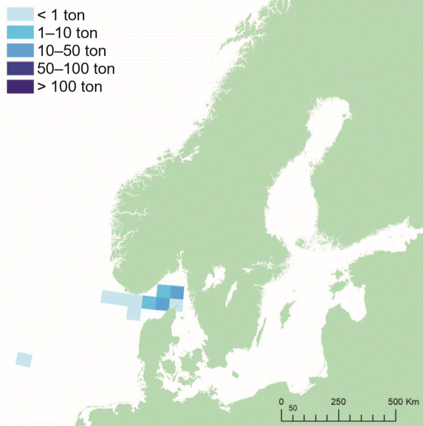 Karta över fångstområde. Illustration.