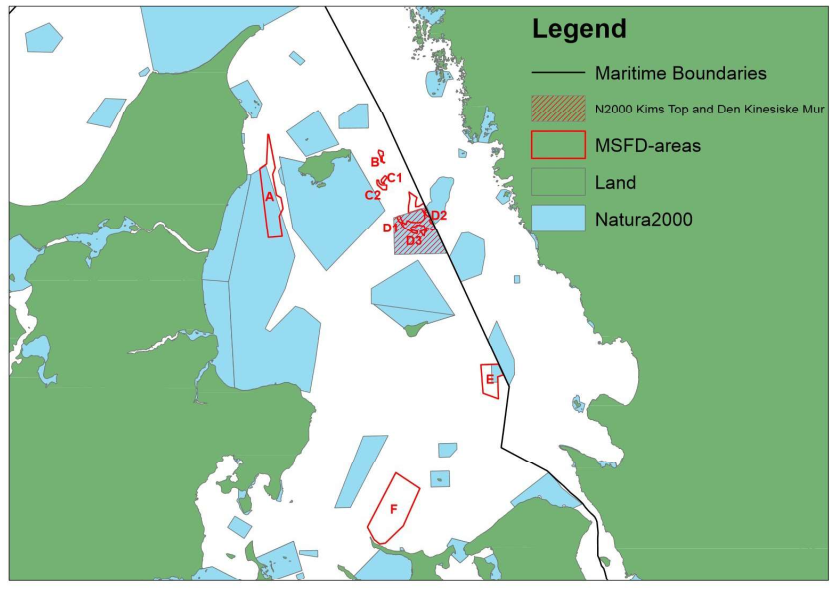 Kartbild med markering för Natura2000-områden.