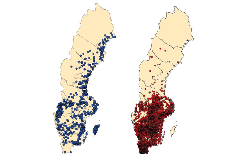 Kartor över Sverige.