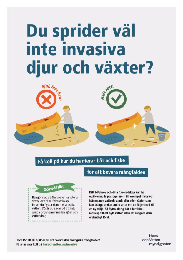 informationsaffisch för att förhindra spridning av främmande arter