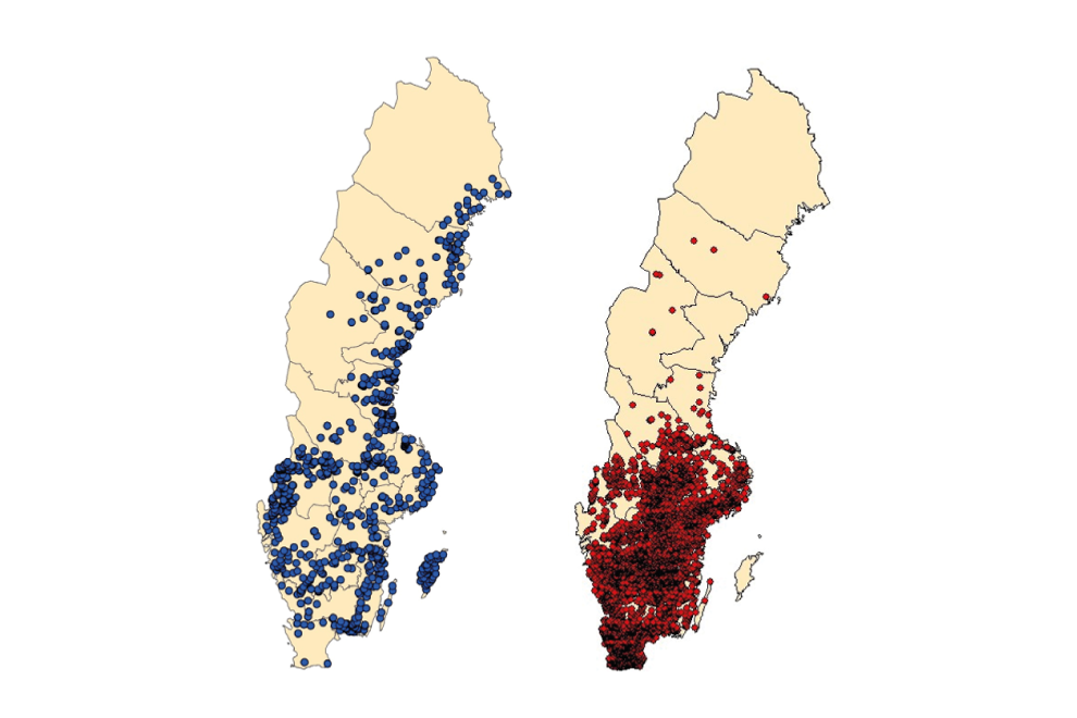 Kartor över Sverige.
