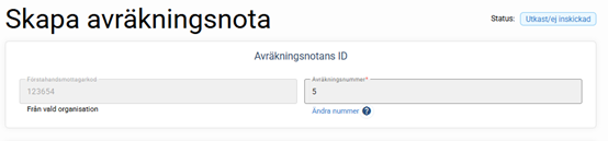 Figur 9 Bild av avräkningsnotans ID