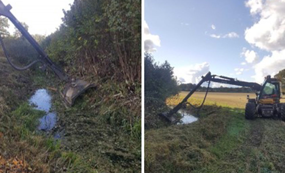 Varsam röjning inför dikesrensning i Torsbäcken, Kalmar foto: Jan Wågesjö.