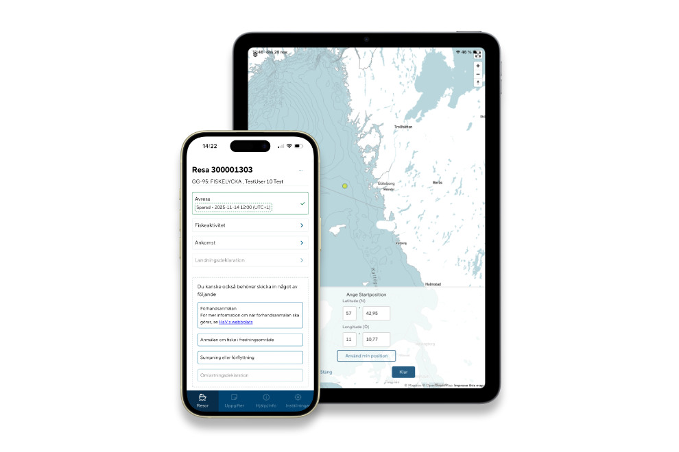 illustration över hur det kan se ut i appen fiskeloggen