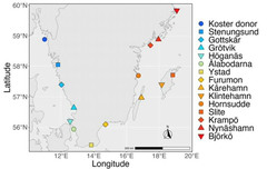 Karta där ålgräs inventeras regelbundet