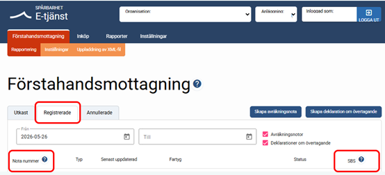 Figur 17 Bild av registrerade notor