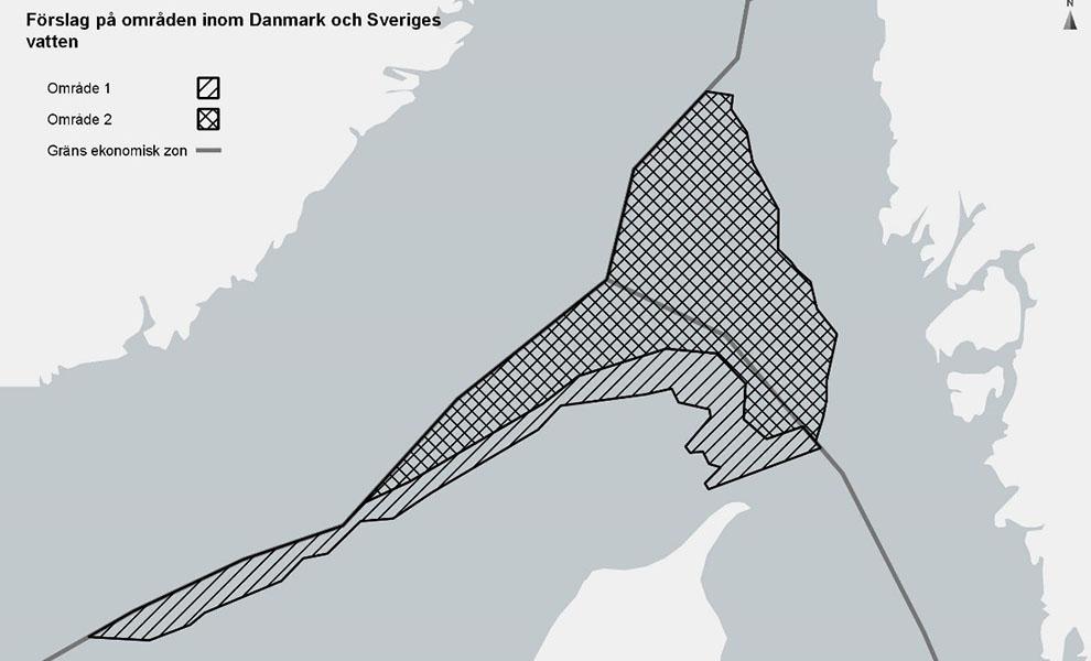 karta över område där nationell plan för torsk införts