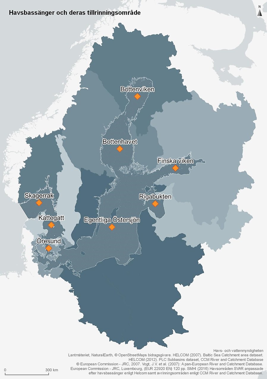 Tillförsel av kväve kring kusterna runt Östersjön