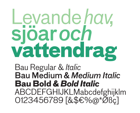 Typsnittet Bau. Illustration.