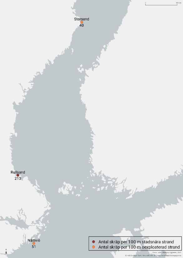 De tre stränderna i Egentliga Östersjön, Bottenhavet och Bottenviken