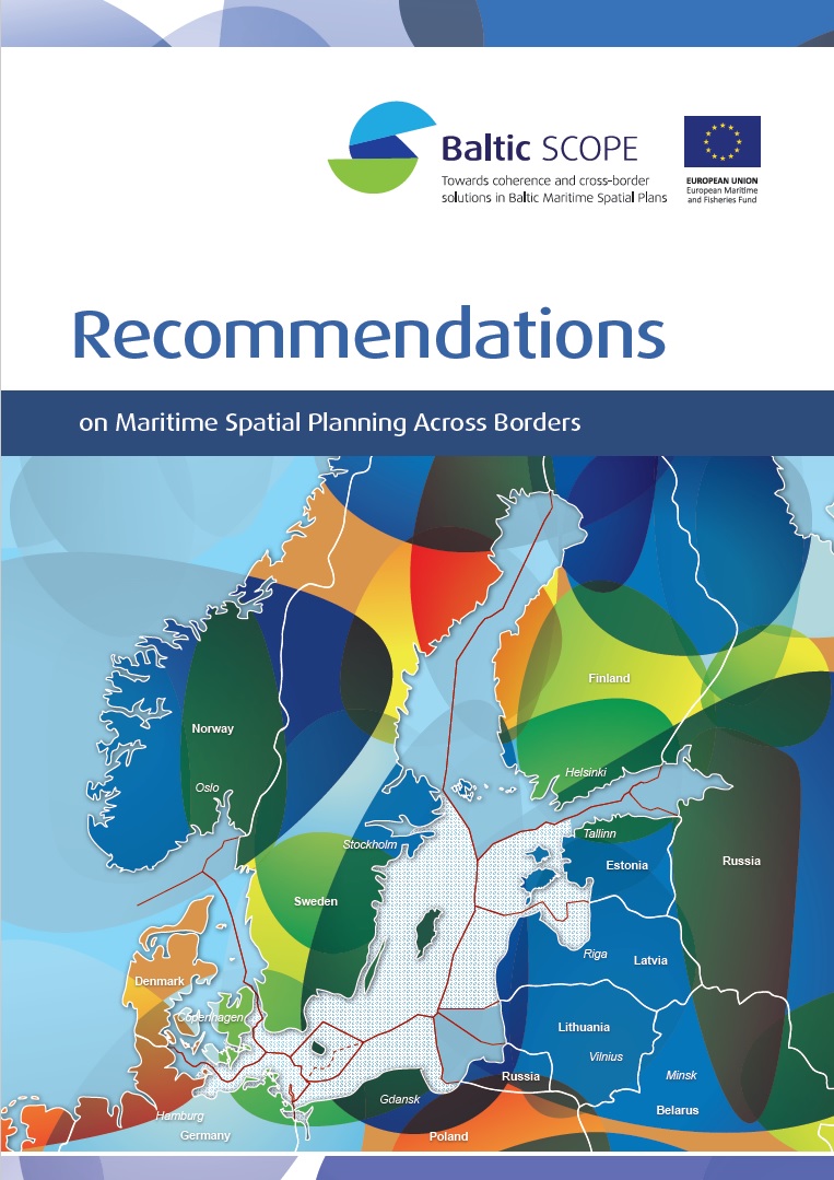 Omslag rapport - Rekommendationer för havsplanering över gränserna