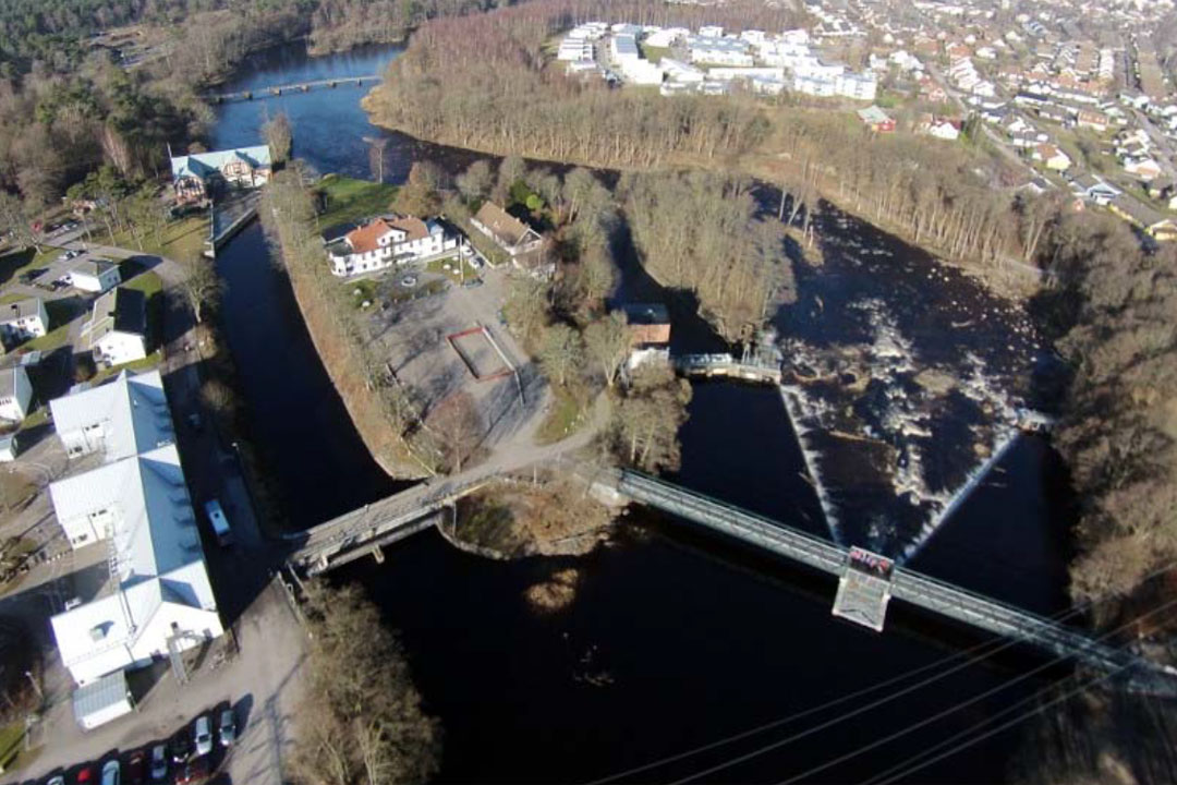 Ätran river from the sky. 