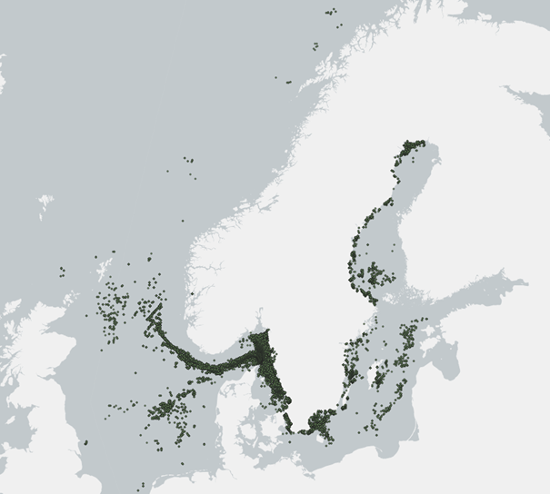 illustrerar yrkesfiskets fiskeansträngningar 2024