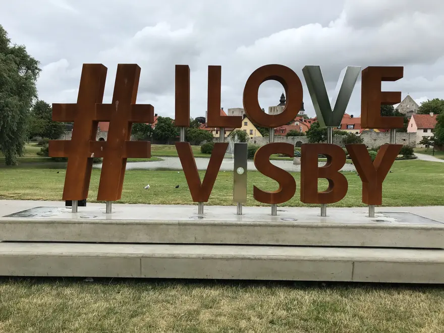 Skylt I love visby
