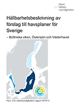 Omslag till rapporten Hållbarhetsbeskrivning av förslag till havsplaner för Sverige