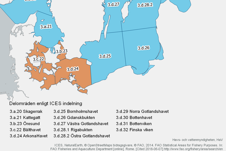 Karta med markering för område 22, 23 och 24.