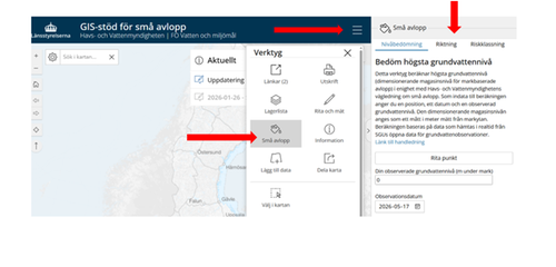 Bild från gis-stödet för små avlopp