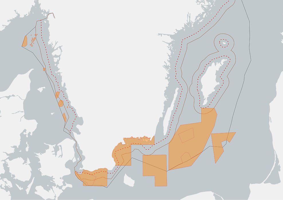 Svenska områden med fiskebegränsningar som kommer att omfattas av krav på positionsrapportering var 30 minut från och med 10 januari 2026.