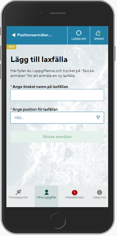 Visning av anmälda laxfällor. Skärmbild.